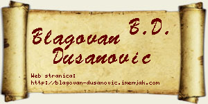 Blagovan Dušanović vizit kartica